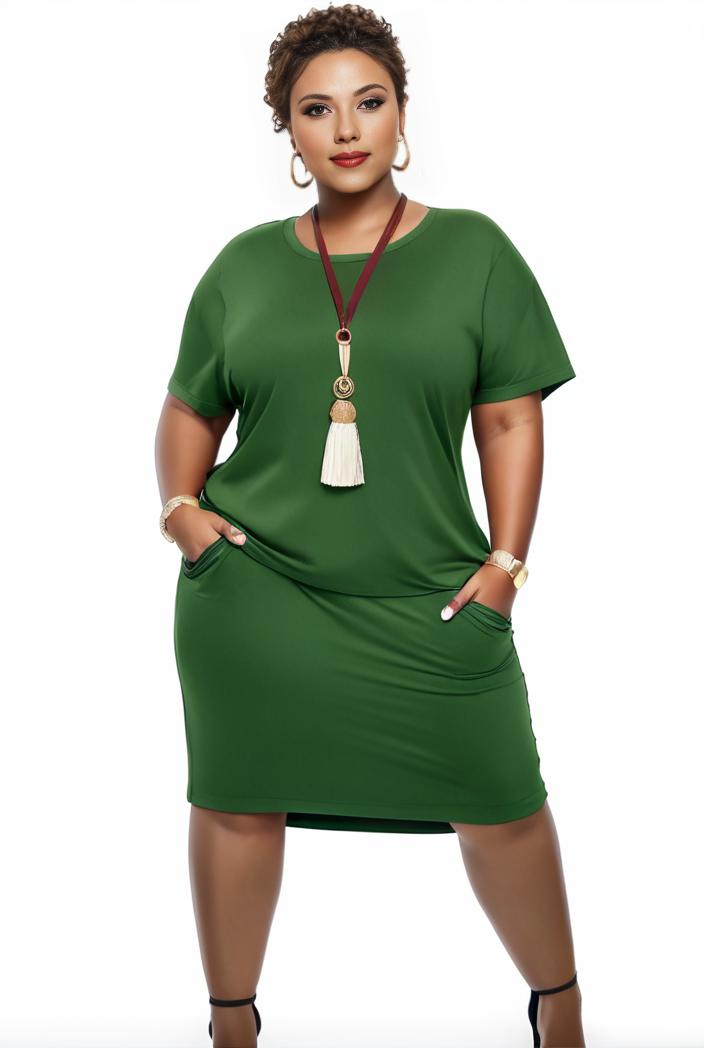 plus size faith letter print short sleeve midi dress with pockets women s plus slight stretch casual dress 135867