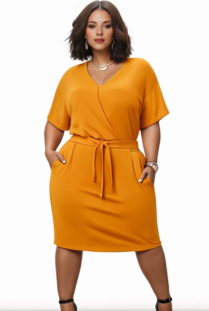 plus size faith letter print short sleeve midi dress with pockets women s plus slight stretch casual dress 135872