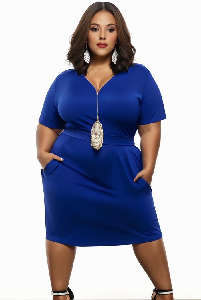 plus size faith letter print short sleeve midi dress with pockets women s plus slight stretch casual dress 135880