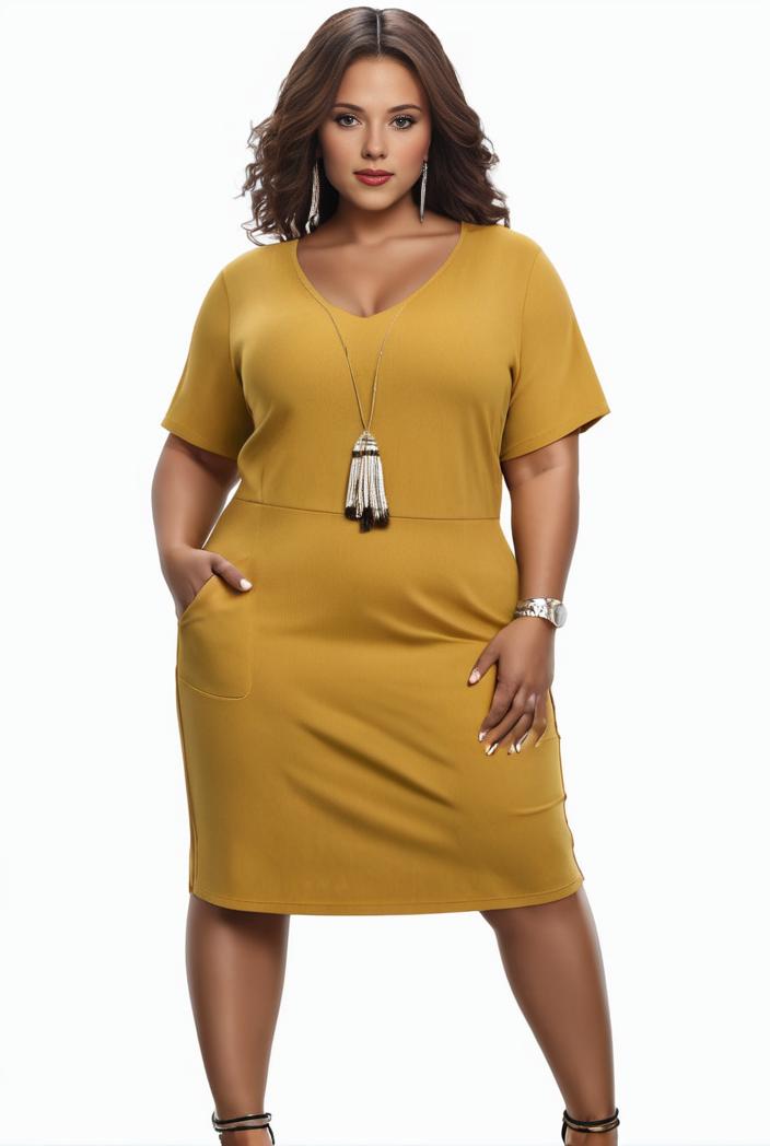 plus size faith letter print short sleeve midi dress with pockets women s plus slight stretch casual dress 135886