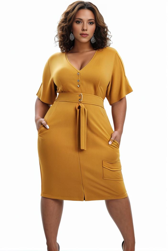 plus size faith letter print short sleeve midi dress with pockets women s plus slight stretch casual dress 135887