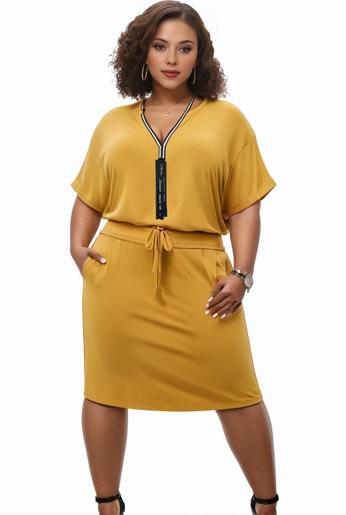 plus size faith letter print short sleeve midi dress with pockets women s plus slight stretch casual dress 135888