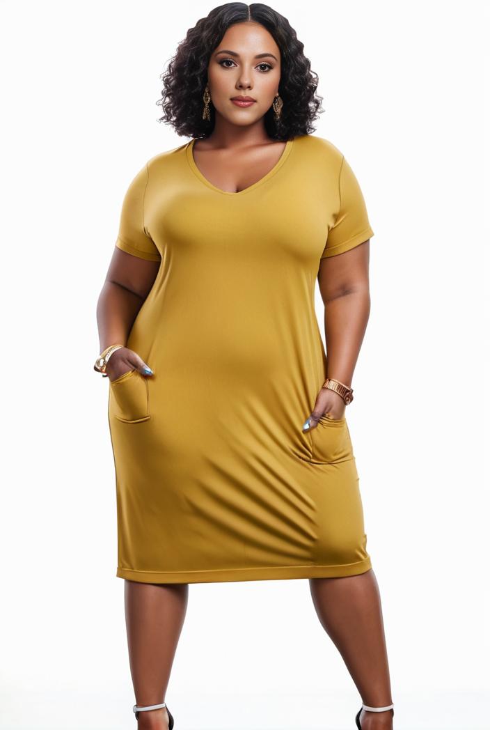 plus size faith letter print short sleeve midi dress with pockets women s plus slight stretch casual dress 135890