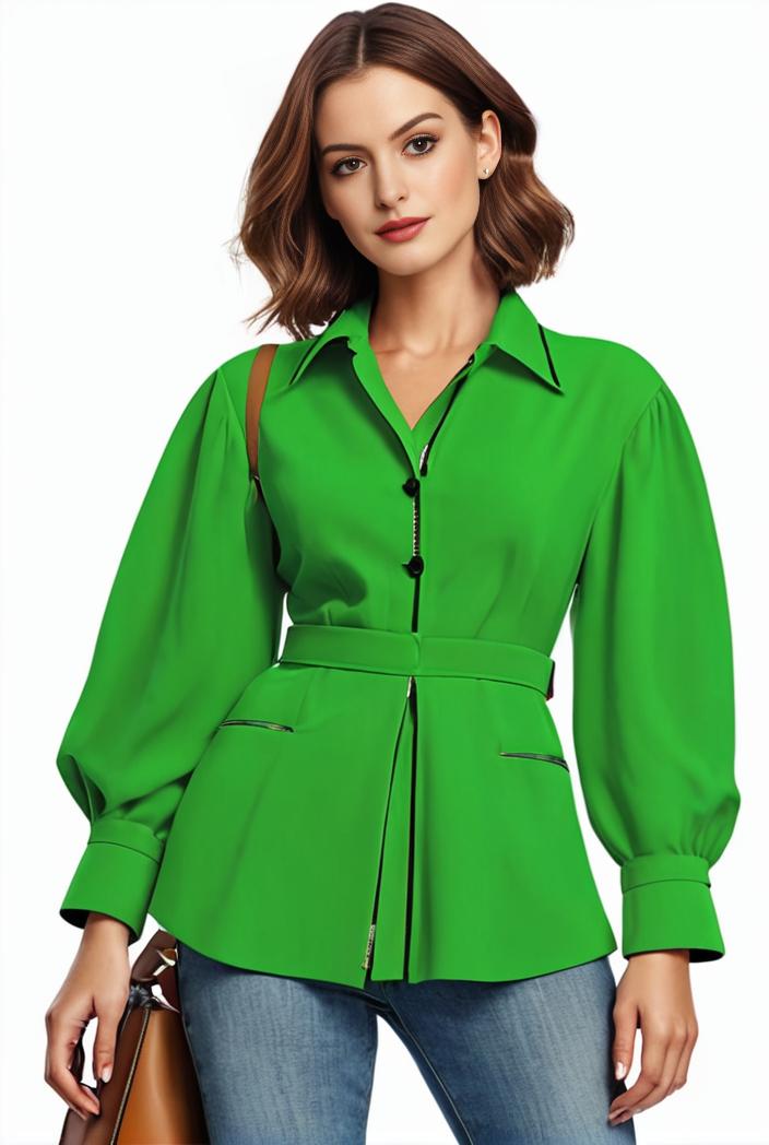 plus size casual blouse women s plus solid button up lantern sleeve turn down collar nipped waist blouse 147564