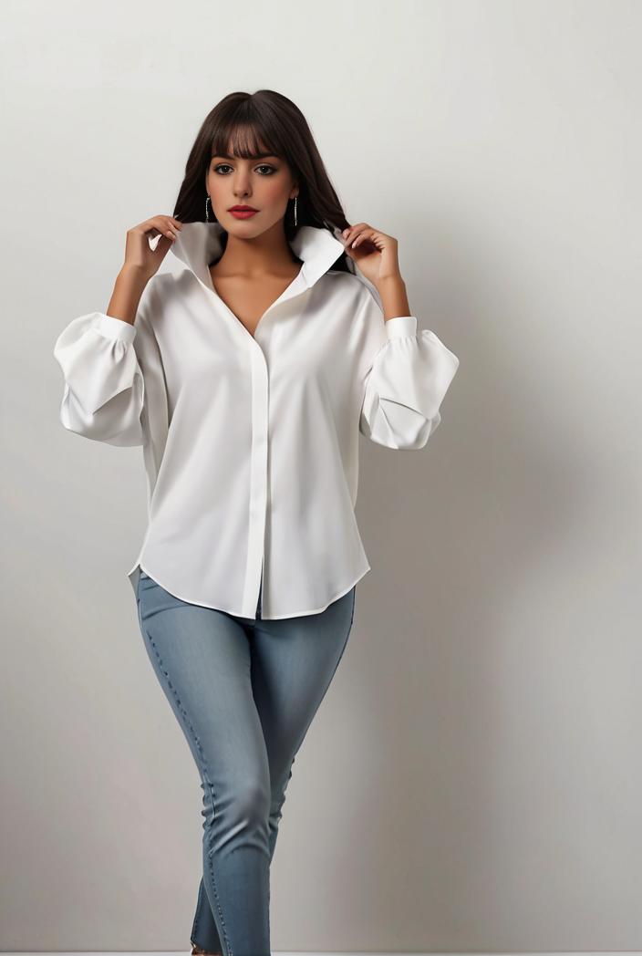 plus size casual blouse women s plus solid button up lantern sleeve turn down collar nipped waist blouse 147586