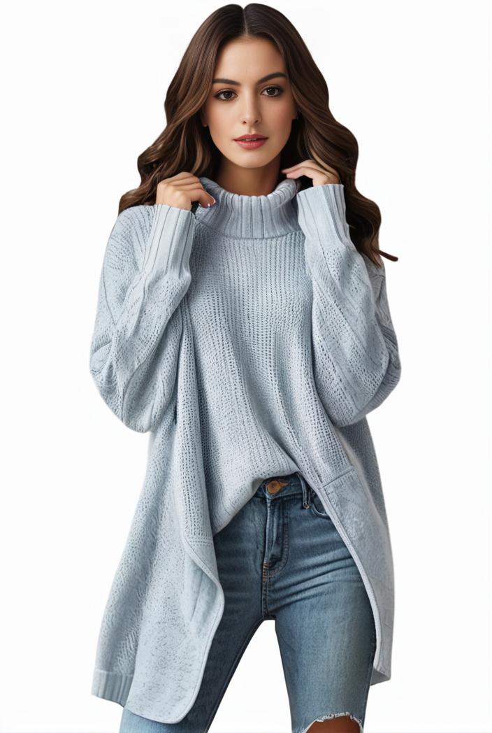 plus size casual sweater women s plus solid tassel trim long sleeve cowl neck high stretch jumper 147652