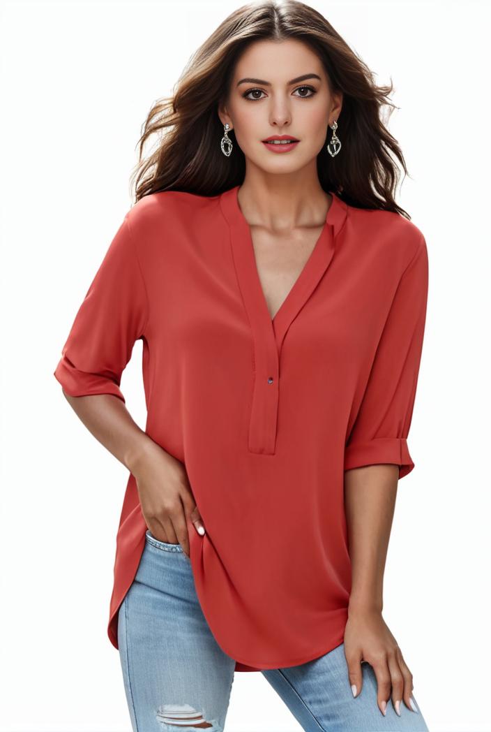 plus size formal shirt women s plus plain long sleeve turn down collar button up workwear shirt 148232