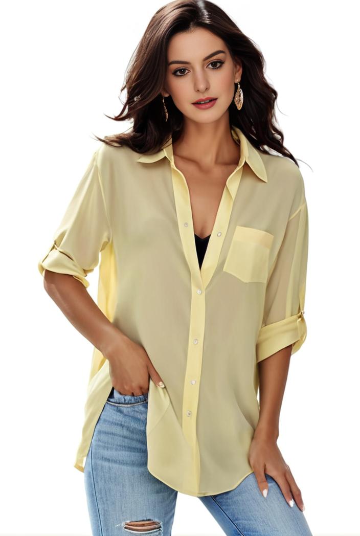 plus size formal shirt women s plus plain long sleeve turn down collar button up workwear shirt 148243