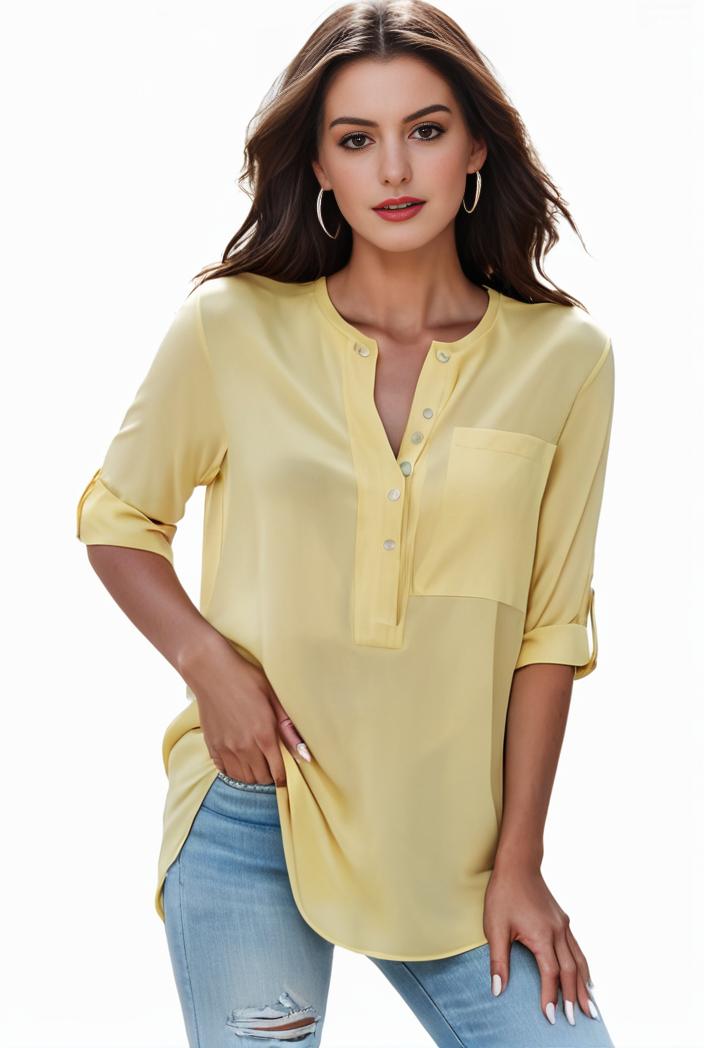 plus size formal shirt women s plus plain long sleeve turn down collar button up workwear shirt 148248