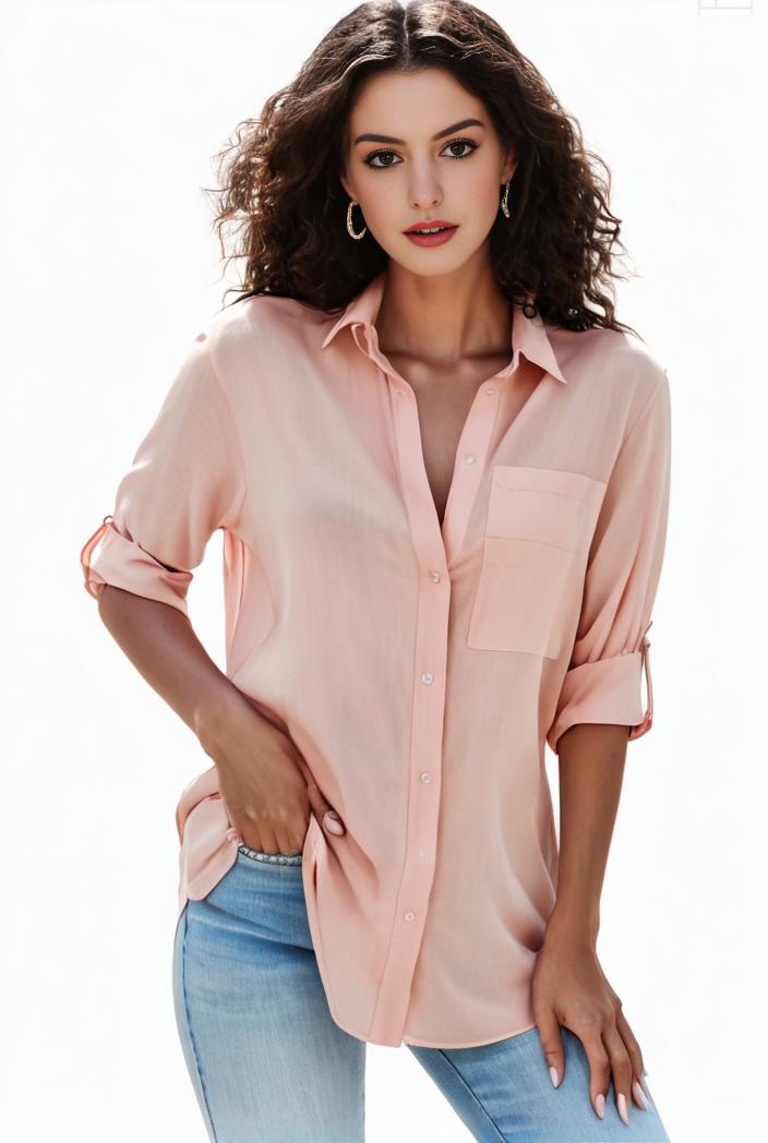 plus size formal shirt women s plus plain long sleeve turn down collar button up workwear shirt 148272
