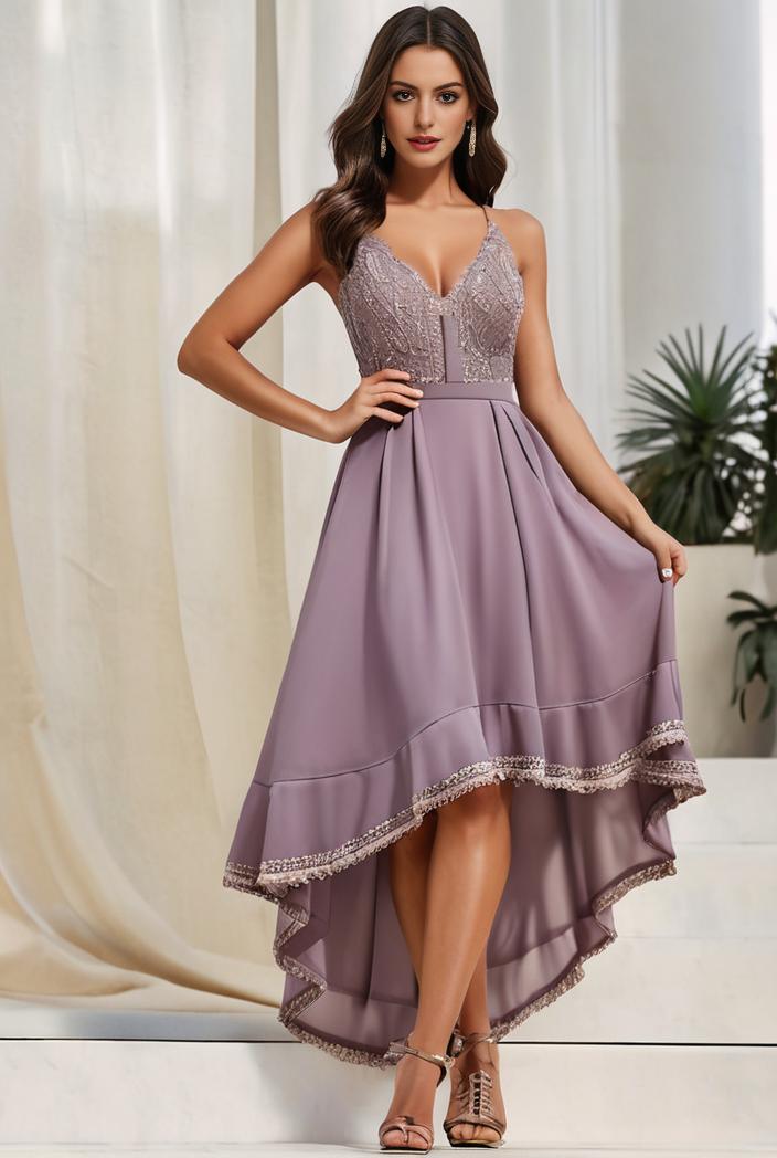 plus size sequin high low deep v neck tulle evening dresses 149731