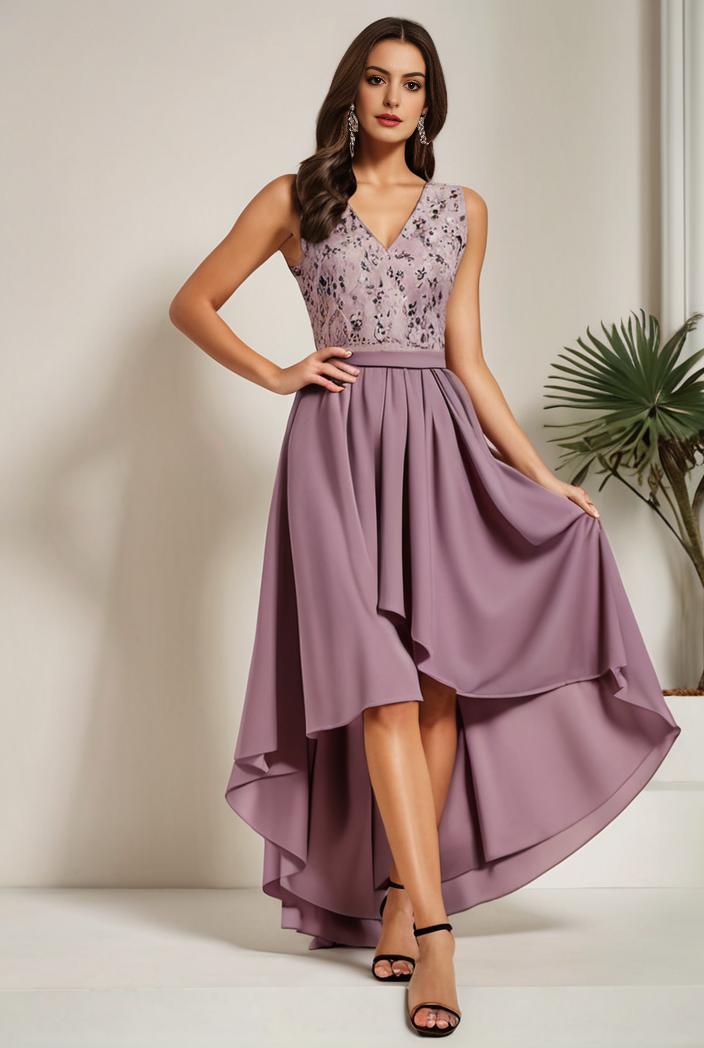 plus size sequin high low deep v neck tulle evening dresses 149732