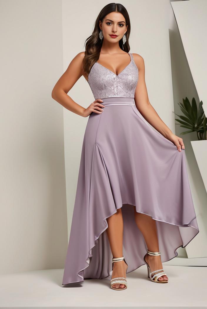 plus size sequin high low deep v neck tulle evening dresses 149737