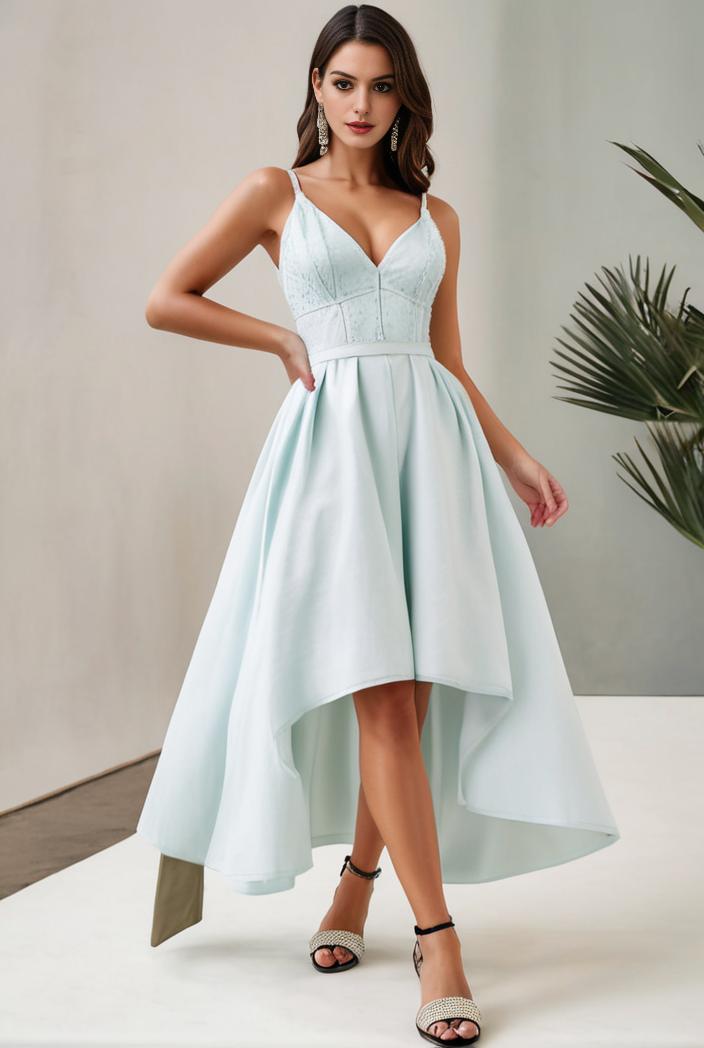 plus size sequin high low deep v neck tulle evening dresses 149747