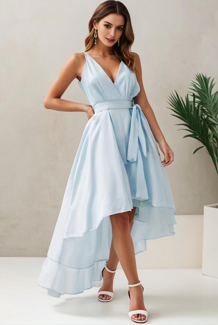 plus size sequin high low deep v neck tulle evening dresses 149748