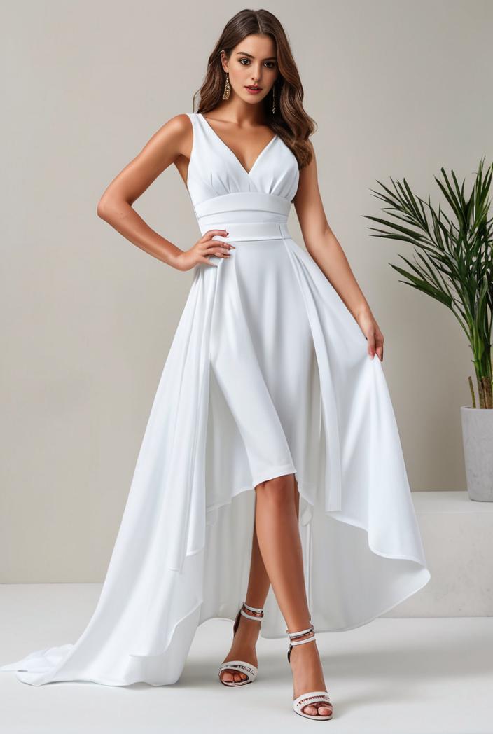 plus size sequin high low deep v neck tulle evening dresses 149749