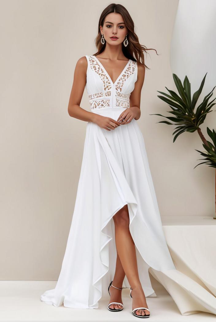 plus size sequin high low deep v neck tulle evening dresses 149773