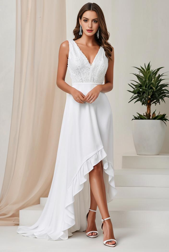 plus size sequin high low deep v neck tulle evening dresses 149776