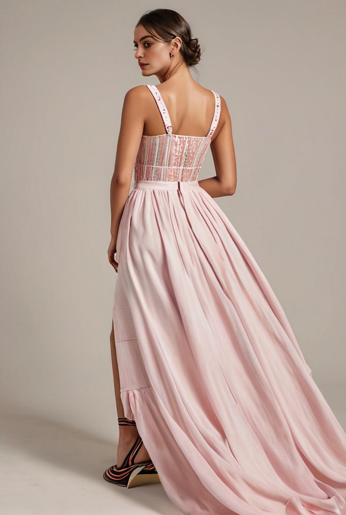 plus size sequin high low deep v neck tulle evening dresses 149785
