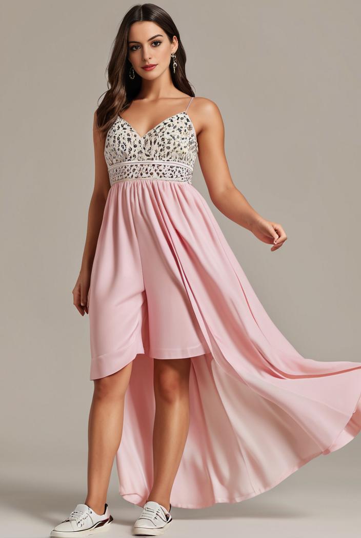 plus size sequin high low deep v neck tulle evening dresses 149797
