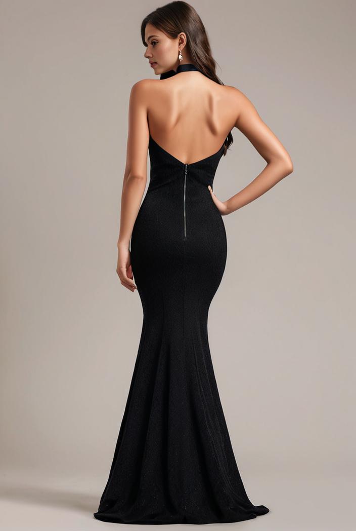 glitter spaghetti strap u veck open back bodycon stretchy evening dress 104442