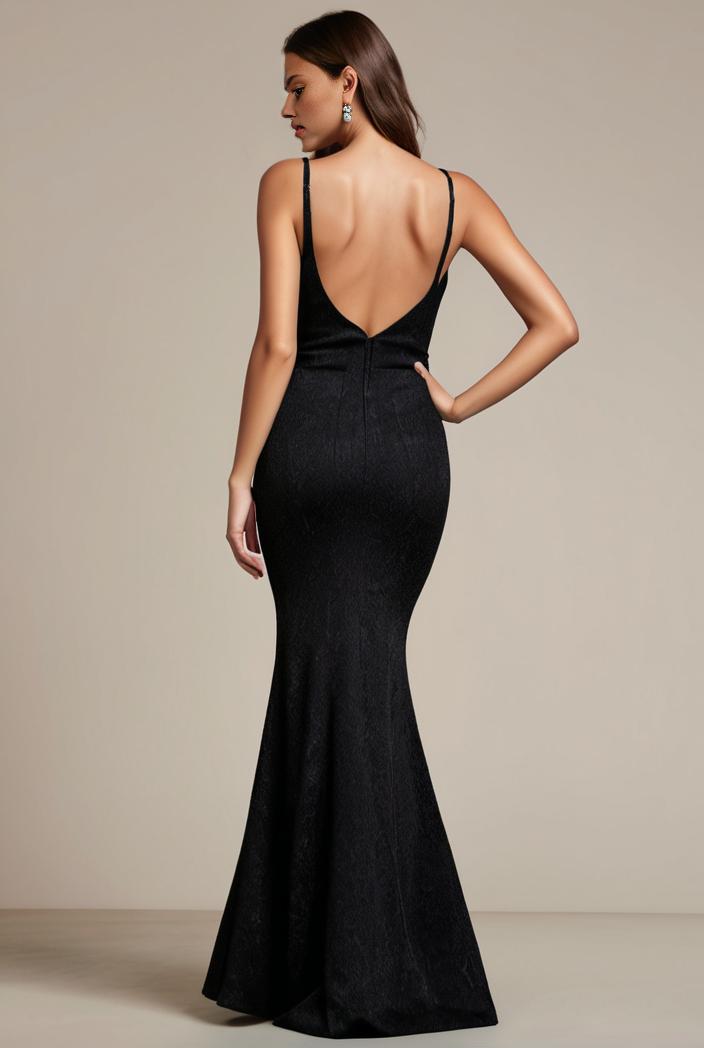 glitter spaghetti strap u veck open back bodycon stretchy evening dress 104444