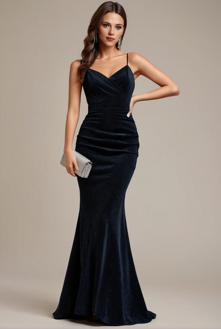 glitter spaghetti strap u veck open back bodycon stretchy evening dress 104447
