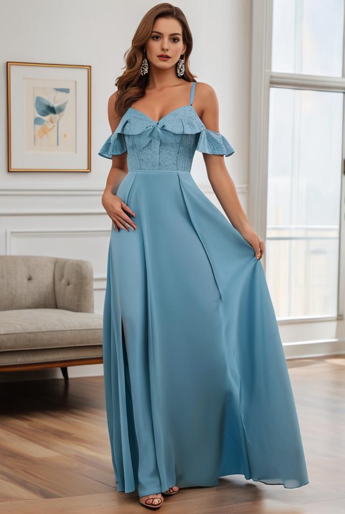 off shoulder spaghetti strap a line maternity dress 125572
