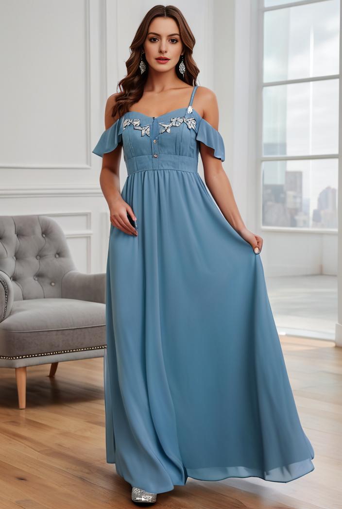 off shoulder spaghetti strap a line maternity dress 125573