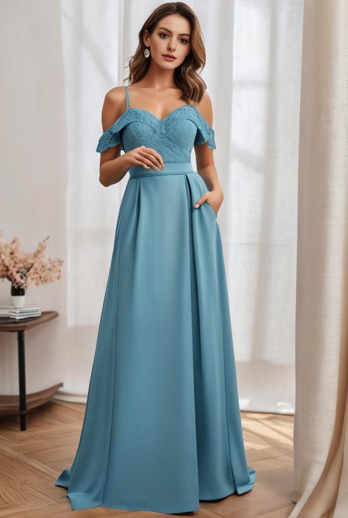 off shoulder spaghetti strap a line maternity dress 125583