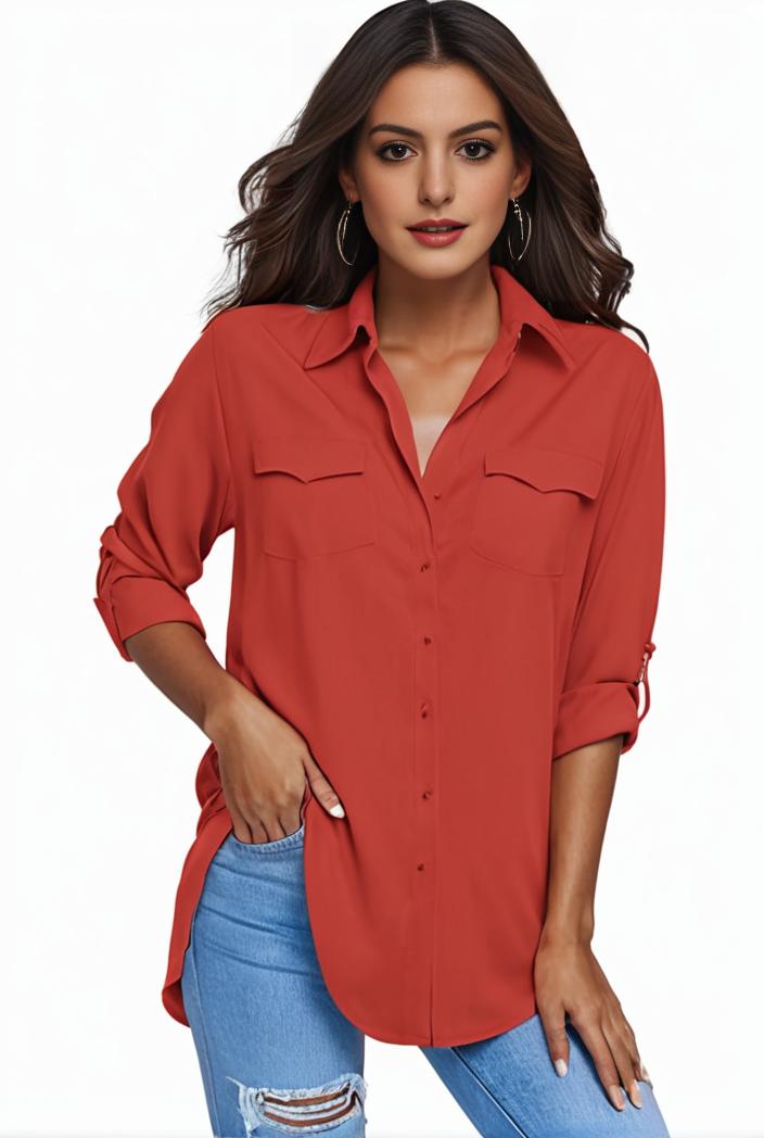 plus size formal shirt women s plus plain long sleeve turn down collar button up workwear shirt 127500