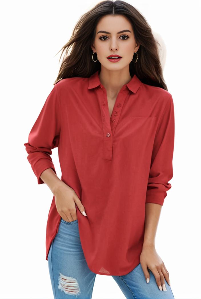 plus size formal shirt women s plus plain long sleeve turn down collar button up workwear shirt 127505