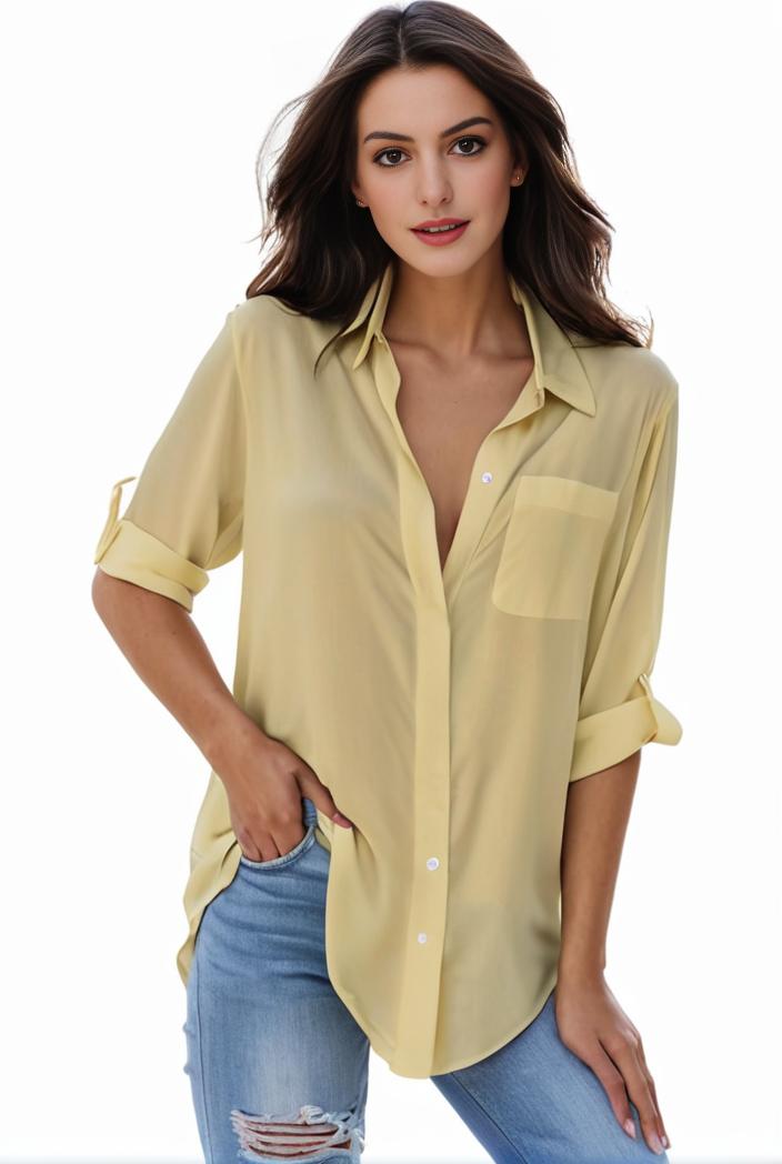plus size formal shirt women s plus plain long sleeve turn down collar button up workwear shirt 127515