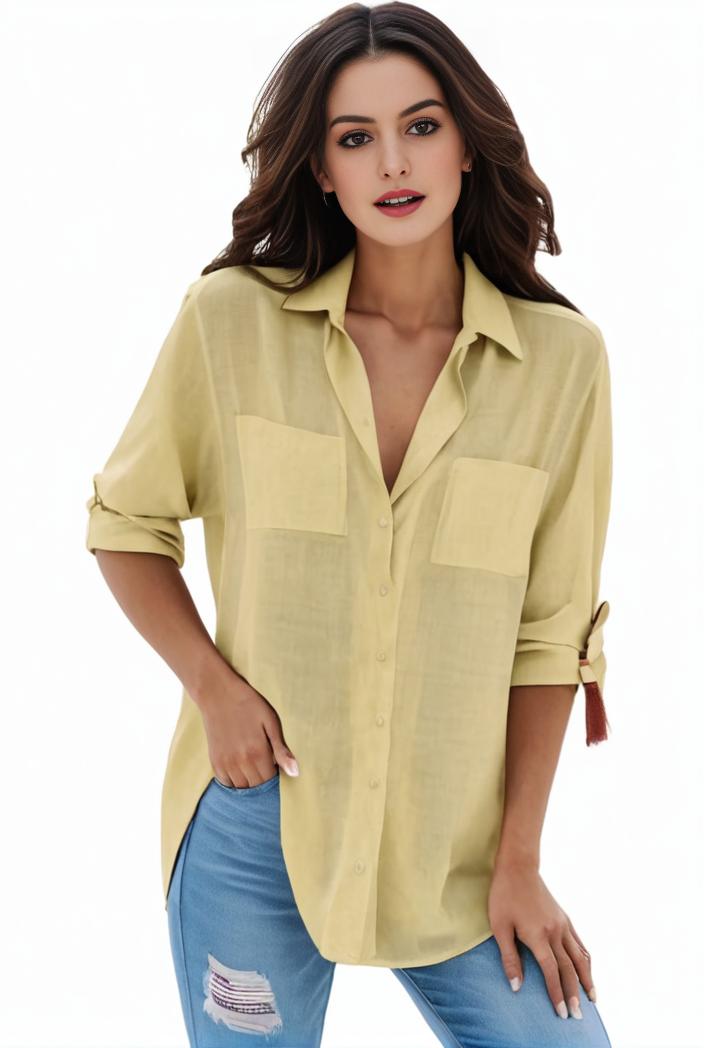 plus size formal shirt women s plus plain long sleeve turn down collar button up workwear shirt 127523