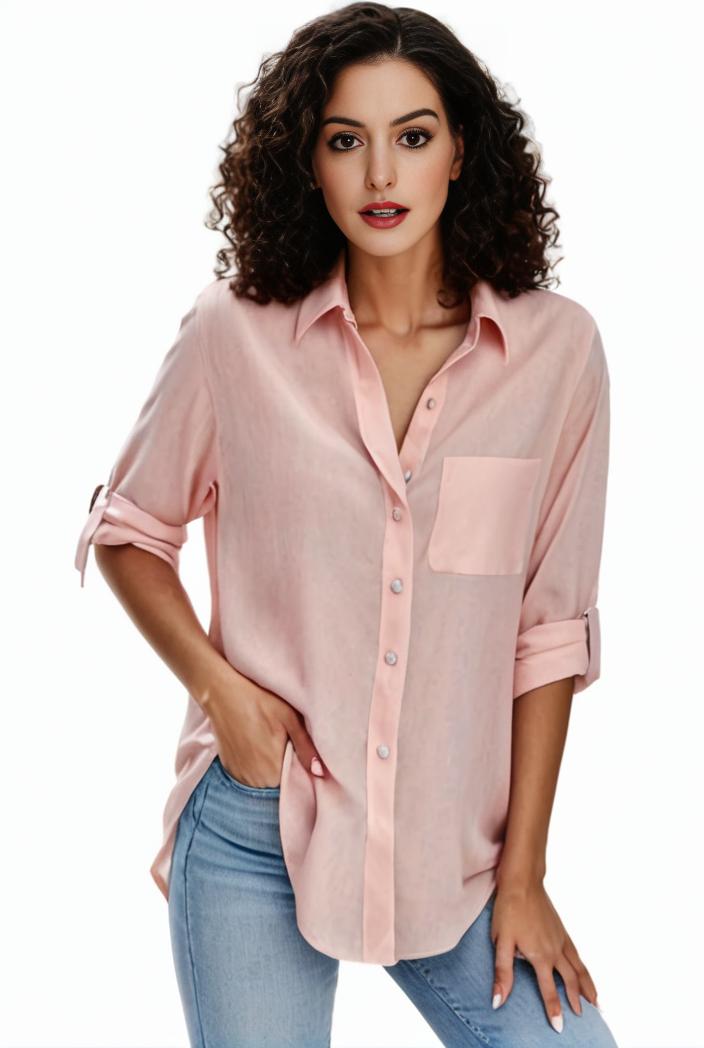plus size formal shirt women s plus plain long sleeve turn down collar button up workwear shirt 127543