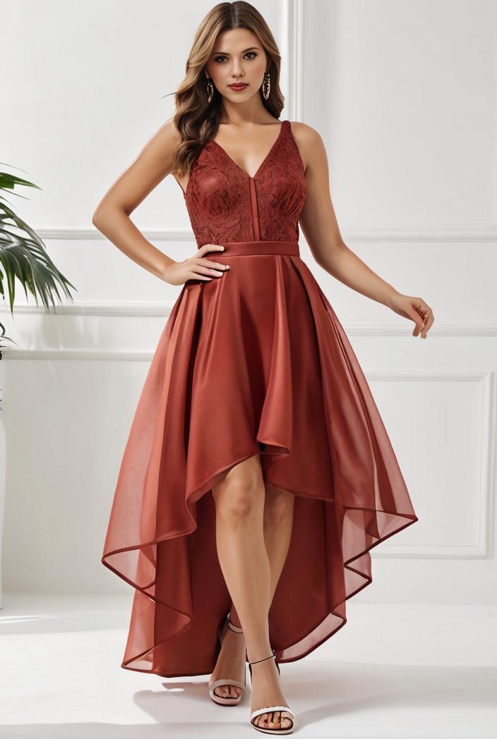 plus size sequin high low deep v neck tulle evening dresses 109239