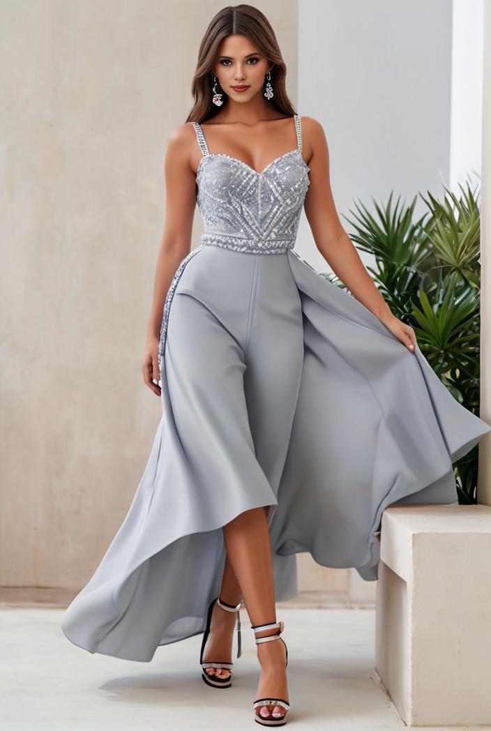 plus size sequin high low deep v neck tulle evening dresses 109283