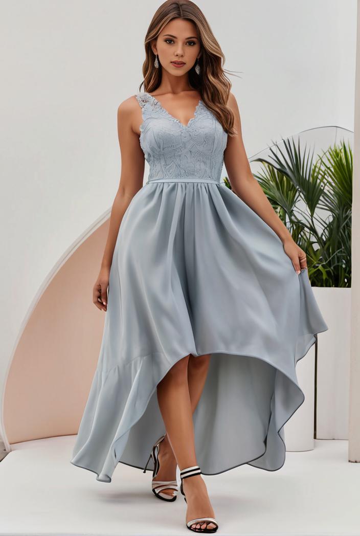 plus size sequin high low deep v neck tulle evening dresses 109286