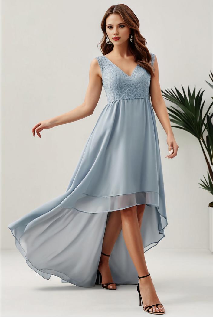plus size sequin high low deep v neck tulle evening dresses 109303