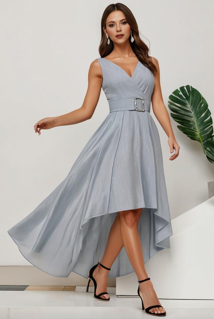 plus size sequin high low deep v neck tulle evening dresses 109308