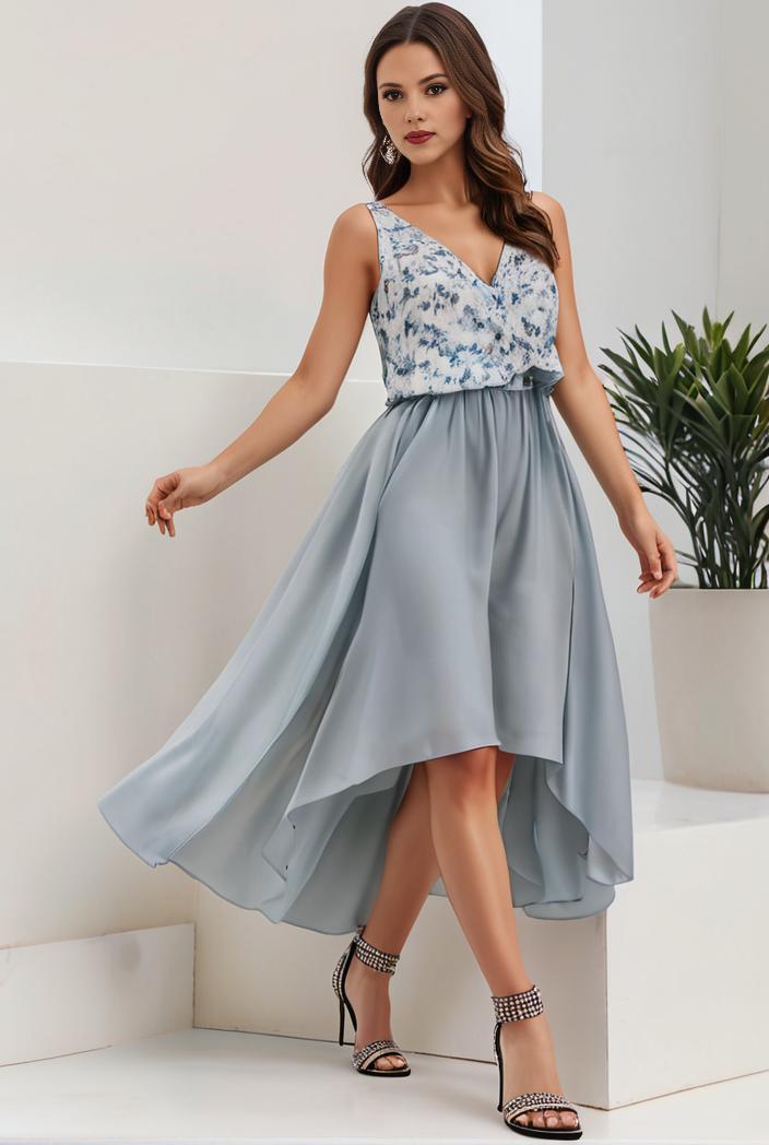 plus size sequin high low deep v neck tulle evening dresses 109310