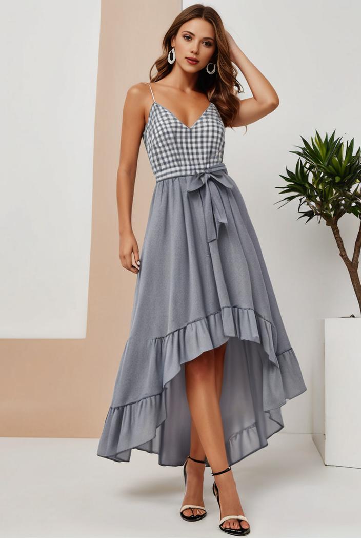 plus size sequin high low deep v neck tulle evening dresses 109312