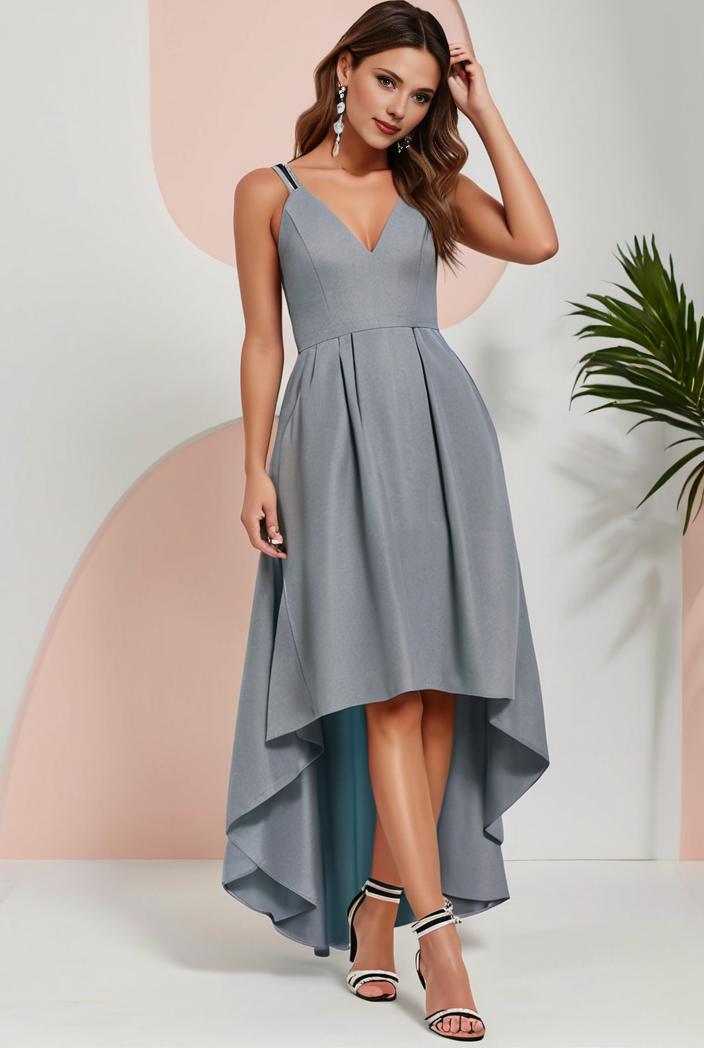plus size sequin high low deep v neck tulle evening dresses 109318