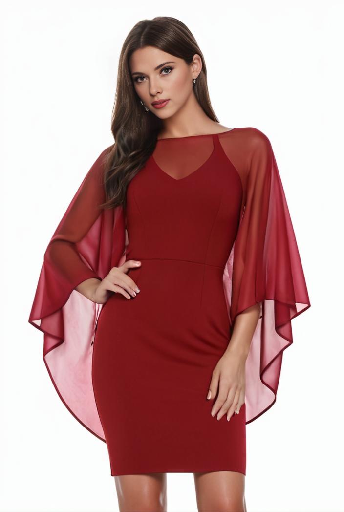 plus size solid round neck 3 4 sleeve cape midi dress women s plus elegant slight stretch cape midi dress 110038