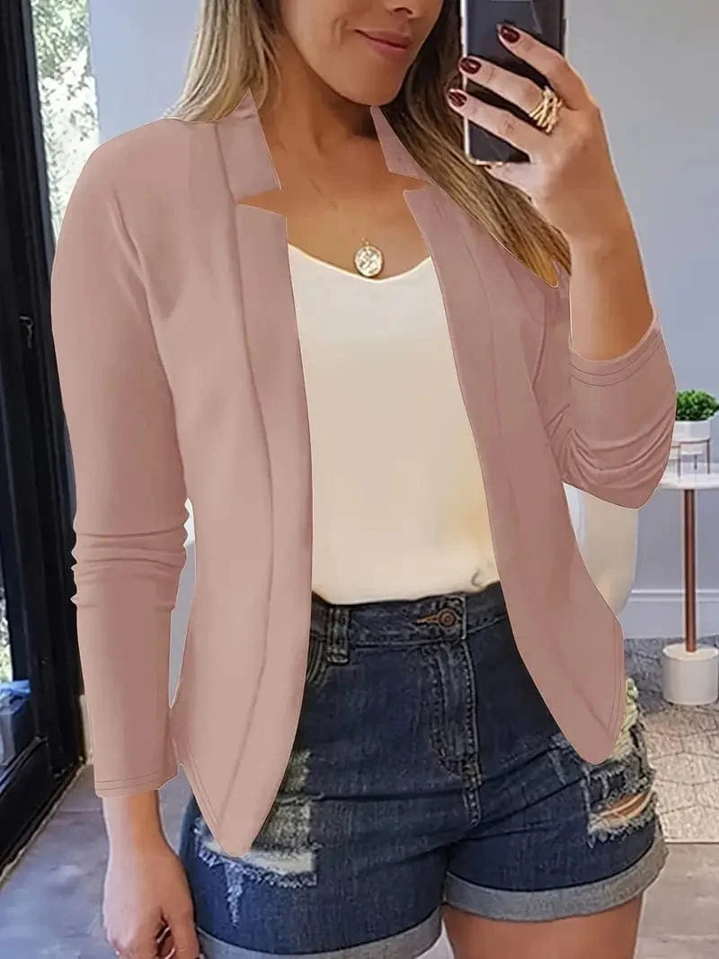 Sophisticated Long Sleeve Slim Fit Blazer for Women's Work Attire