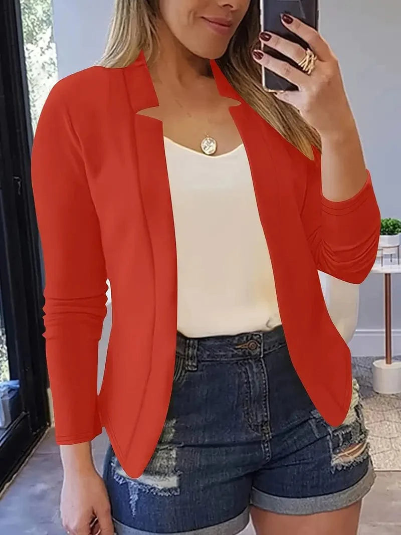 Sophisticated Long Sleeve Slim Fit Blazer for Women's Work Attire