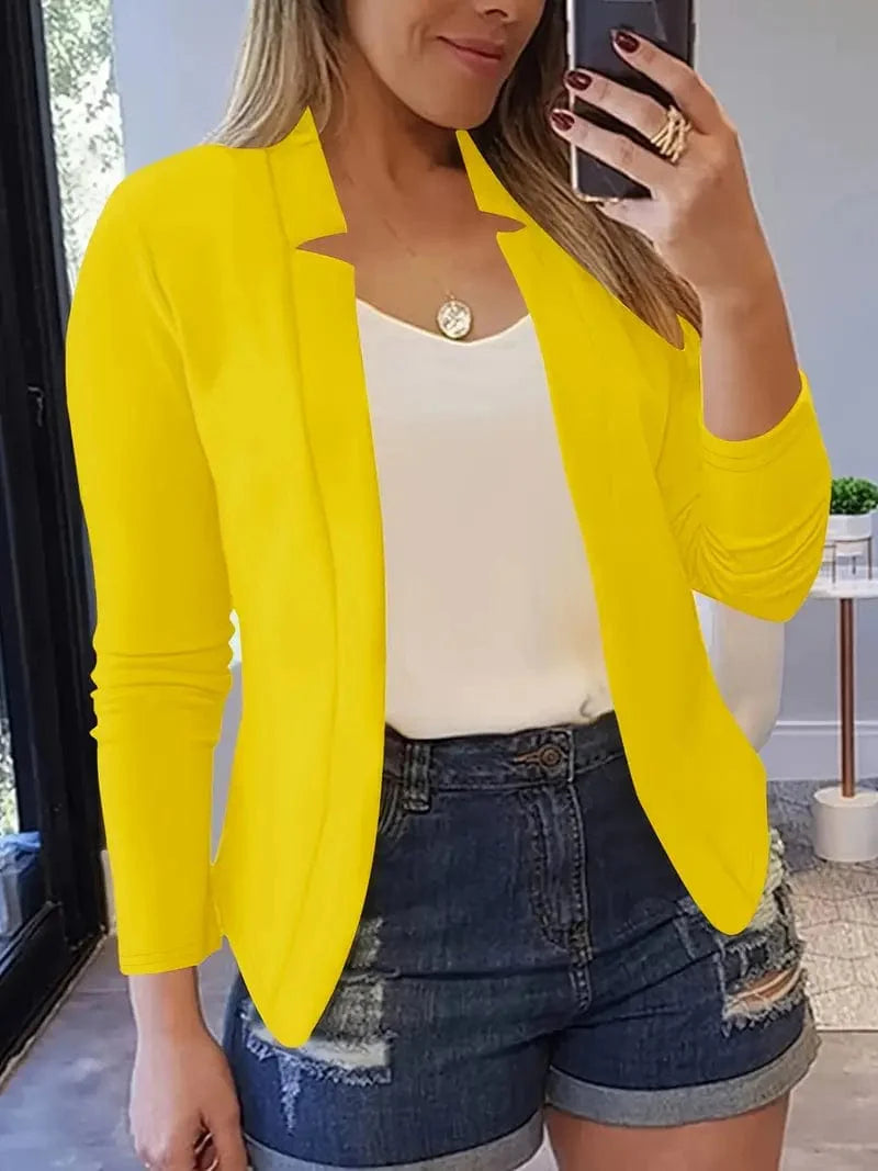 Sophisticated Long Sleeve Slim Fit Blazer for Women's Work Attire
