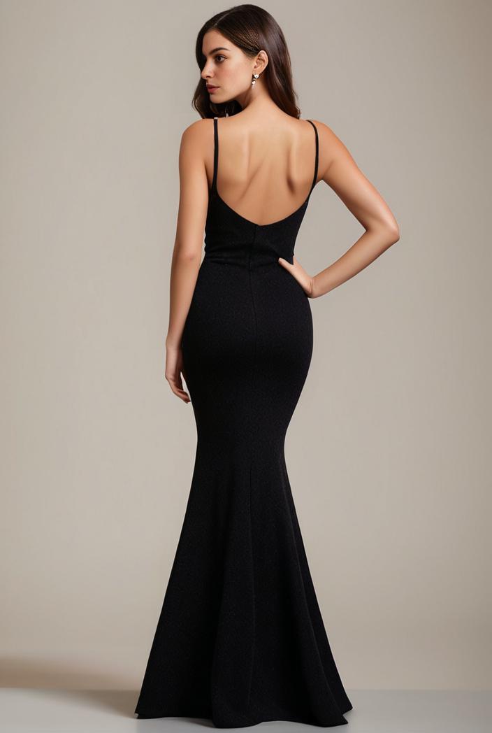 glitter spaghetti strap u veck open back bodycon stretchy evening dress 142685
