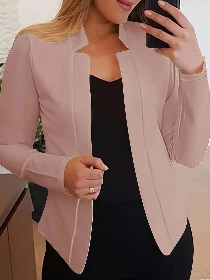 Sophisticated Long Sleeve Slim Fit Blazer for Women's Work Attire