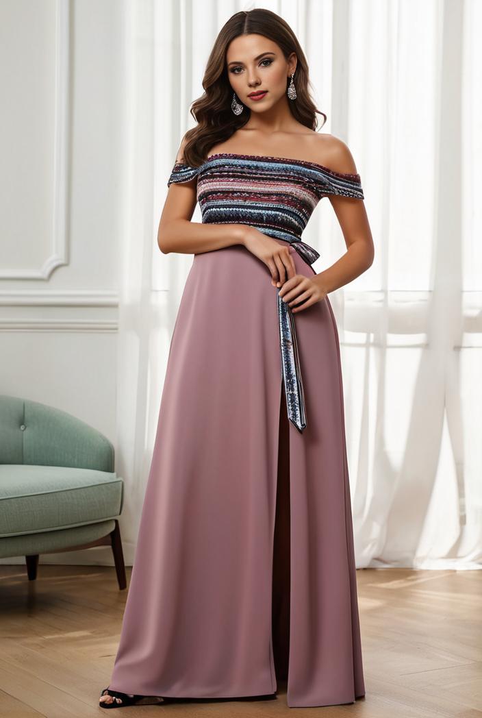 off shoulder spaghetti strap a line maternity dress 124969